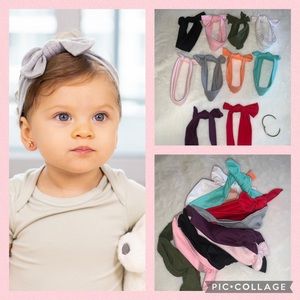Bundle of 10 Cotton head bands w bow tie. Virtually new in every color!
